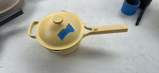 Pans and pots  Comes with 8.5 inch pot non stick  Brand: our place  Lightly used  Pick up in sun valley  Cash only