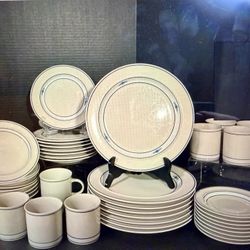 Set For 8 Stoneware Dinner Set the Stockholm Pattern by Epoch, a Division of Noritake