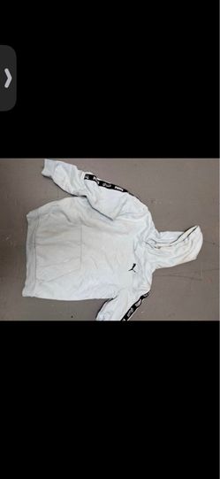 PUMA Taped Logo Hoodie - Size L - Light Blue / Ice Blue - Pullover
