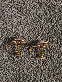 Vintage Floral Porcelain Clip-On Earrings