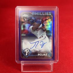 2024 TOPPS CHROME UPDATE JOHAN ROJAS PURPLE AUTO RC /250 PHILLIES
