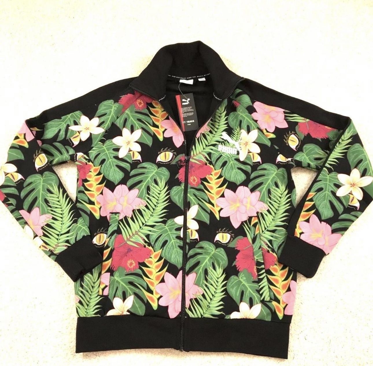 Puma Found Fashion Brand New T7 Full Zip Track Jacket Mens Large Floral.