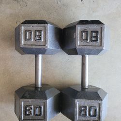 Hex Dumbbells (2x80Lbs) for $140 Firm (WALNUT 91789)