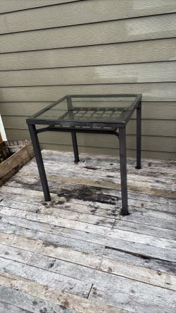 Metal Table Glass Top