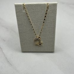 Gold Plated Moon And Star Necklace 