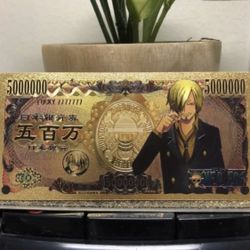 Vinsmoke Sanji "Black Leg" (One Piece) 24k Gold Plated Banknote