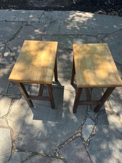 2 small stools  hand made real wood