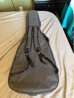 Gray Padded Guitar Gig Bag with Backpack Straps – Soft Case