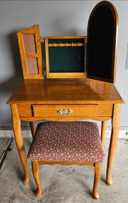 Vanity table and stool