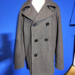 Old Navy Grey Men's Pea Coat (Size M)
