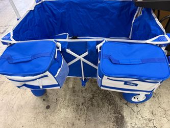Sekey Heavy Duty Beach Wagon with 9" Big Sand-Proof Wheels, 300L Oversized Foldable Beach Cart with Cooler| Adjustable Handle & Balloon Tires for Sand