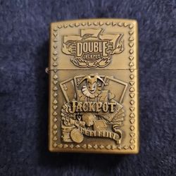 3D Carved Gambling Double Jackpot 777 Lottery Winner Vintage Lighter, Windproof