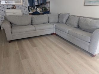 Gray Fabric L-Shaped Sectional Sofa