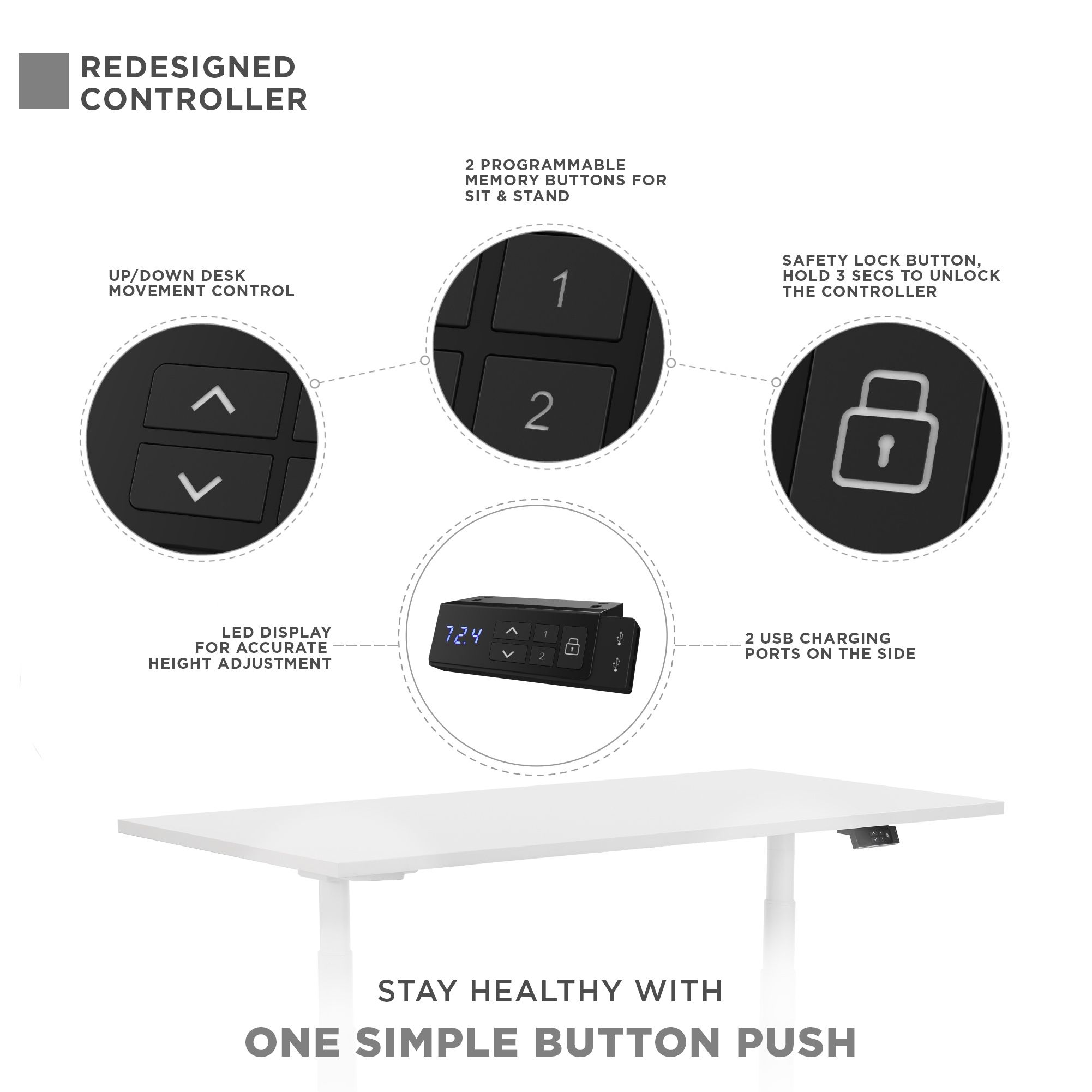 Studione Standing Desk White Frame Only