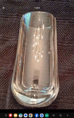 Clear Fluted Crystal Vase