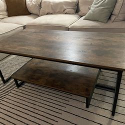 Cocktail Table with Storage Shelf, 47 inch