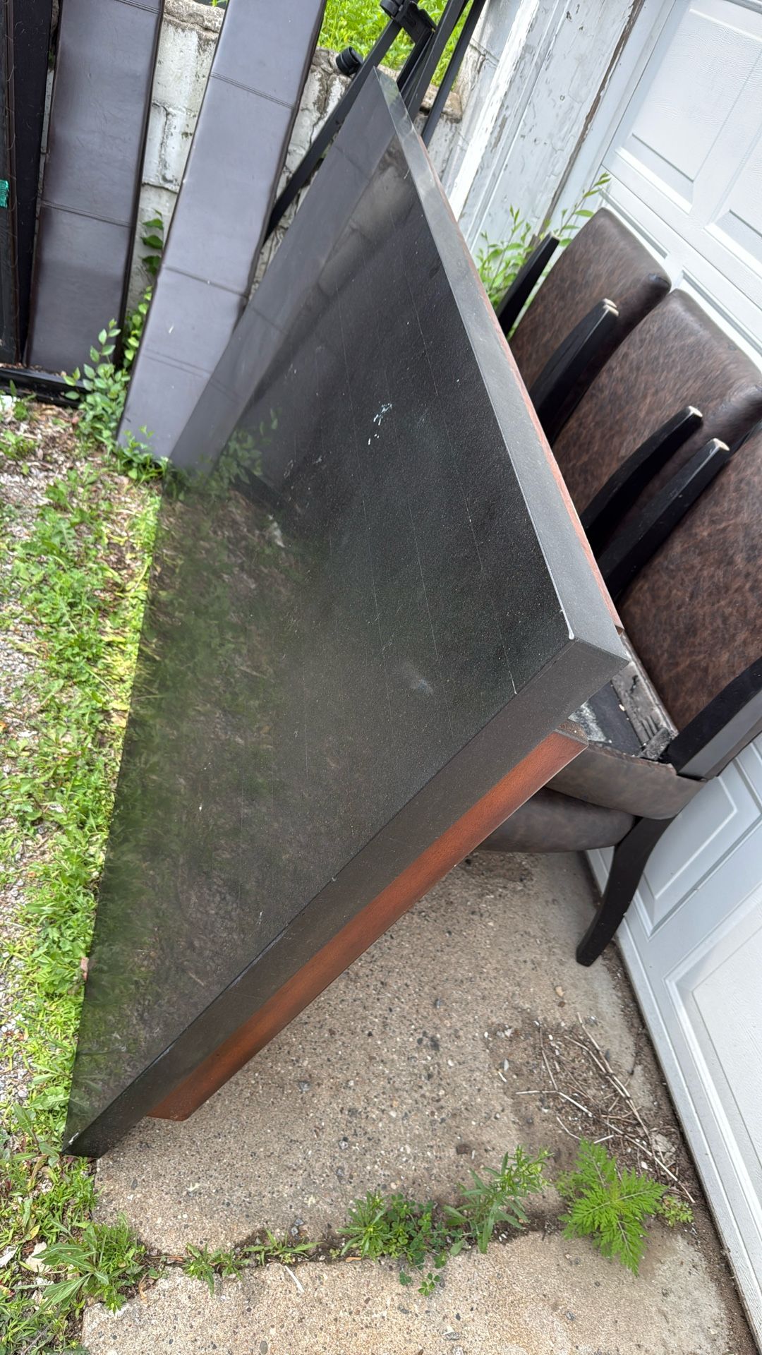 FREE- Heavy Stone Table, 6 Chairs, King Headboard; Baseboard; Frame