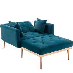 SSLine Elegant Velvet Chaise Lounge Modern 