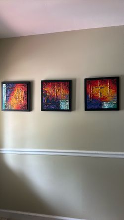 3 paintings Abstract art