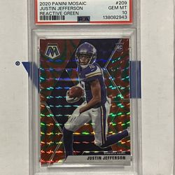 Football cards Justin Jefferson PSA Graded Rookie Card Lot