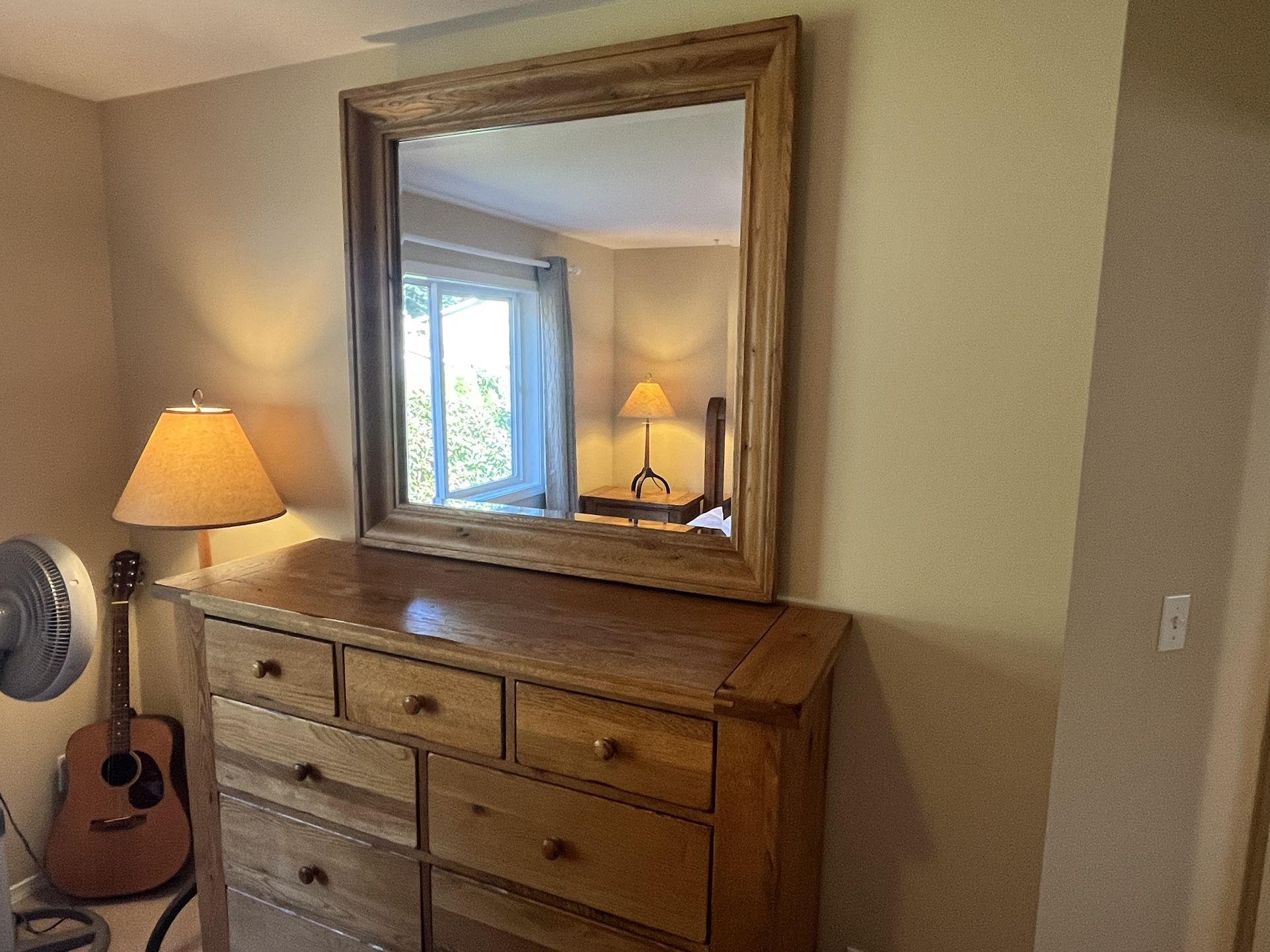 Queen Bedroom Set, Sleigh Bed, Dresser, Mirror, Side Table for Sale in