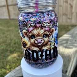 Highland Cow Snow Globe Tumbler 