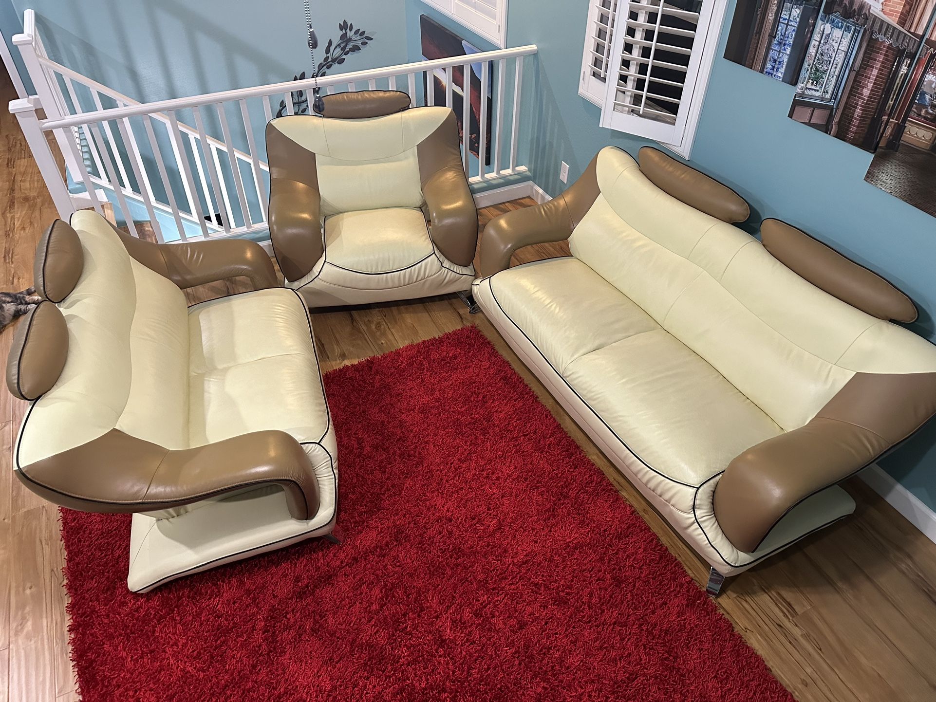 3pc Leather Sofa Set