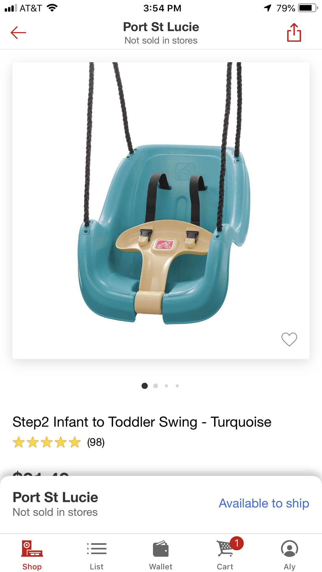 Step 2 infant to toddler swing