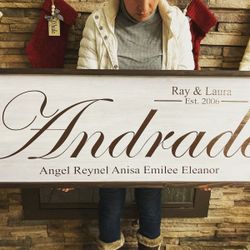 Last Name Wood Sign  custom $135