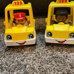 Fisher Price Little People 2 Taxis With Figures