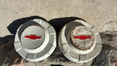 Vintage Chevy truck hubcaps