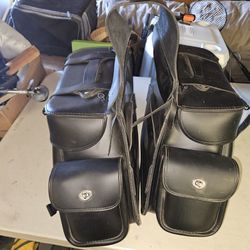 Leather Motorcycle Saddle Bags