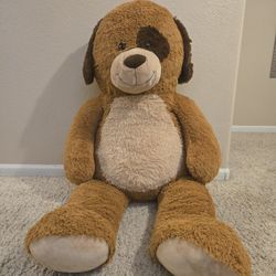 Jumbo Extra Large Plush Stuffed Animal Brown Puppy Dog Over 4ft In Length Stuffy Kids Toy