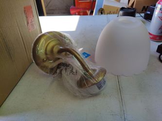 Golden lighting wall sconce light fixture in champagne bronze with opal shade, few available