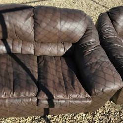 Very NICE Leather Love Seat & Chair