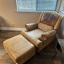 Leather Chair With Ottoman 