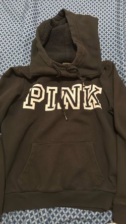 Victoria’s Secret PINK Black Sherpa-Lined Hoodie