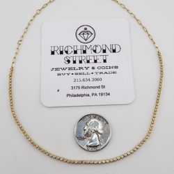 14k gold 14" adjustable 1ctw diamond choker/anklet