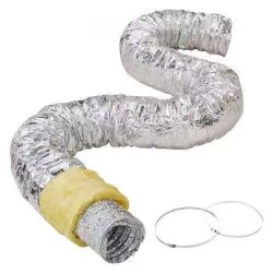 Dryer Vent Hose, 6'' Insulated Flexible Duct 25FT Long with 2 Duct Clamps, Heavy-Duty Three Layer Protection for HVAC Heating Cooling Ventilation 