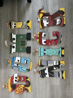 Hand Painted Wood Letter Card Theme Name Signs 