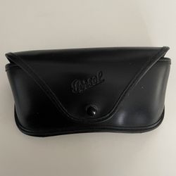 Persol Sunglasses Case Black Leather Snap Closure Genuine OEM Eyewear Case