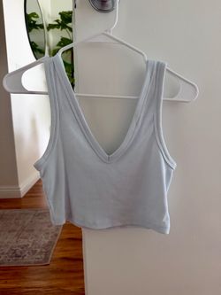 wild fable light blue ribbed cropped tank size medium, gently worn