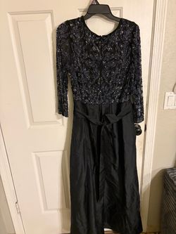Black Beaded Sequin Formal Gown