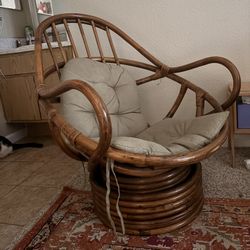 Antique Wooden Swivel Reading Chair