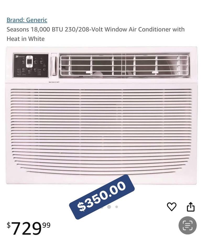 Seasons® 18,000 Btu 230/208v Window Air Conditioner With Heat. Aire acondicionado de ventana.