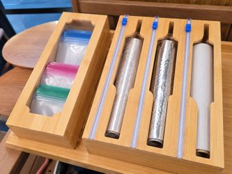 Bamboo Drawer Organizer for Wrap and Bags