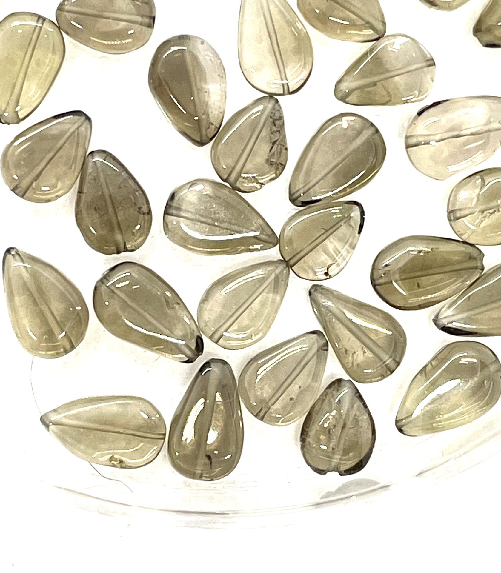 11mm Smoky Quartz Drop Beads