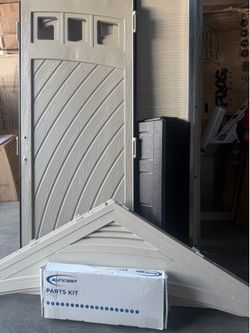 Suncast Vista 7 ft. W x 7 ft. D Plastic Resin Storage Shed with Floor NEW out the box has small hole on the floor