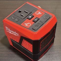 Milwaukee Top Off Power Inverter Power Supply W/USB Charging