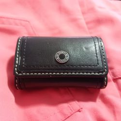 COACH Black Leather Travel Contact Lens Case W/Mirror 